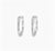 Late 20th Century Pair of 14K White Gold Diamond Hoop Earrings Estate by EFFY For Sale - Image 4 of 4