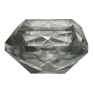 Large Faceted Crystal Paperweight Diamond Shape Early 20th C. Tiffany & Co Style