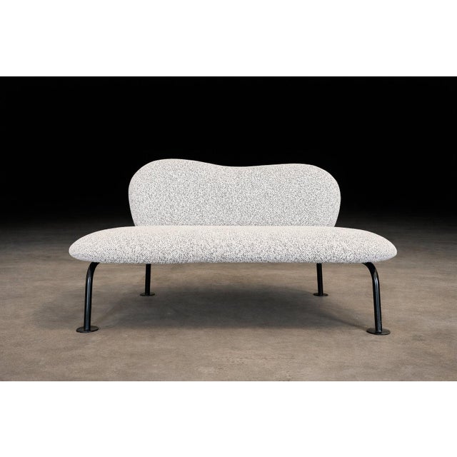 Brazilian Modern Organic Form Loveseat in Iron & Bouclé by Freijó Móveis, Brazil, 1950s For Sale In New York - Image 6 of 13