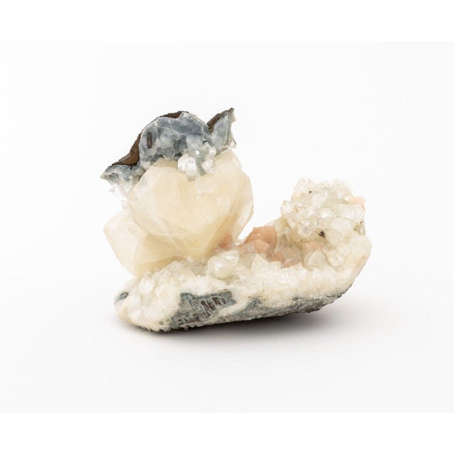 Celestite, Calcite, and Quartz Crystal Specimen For Sale - Image 13 of 14