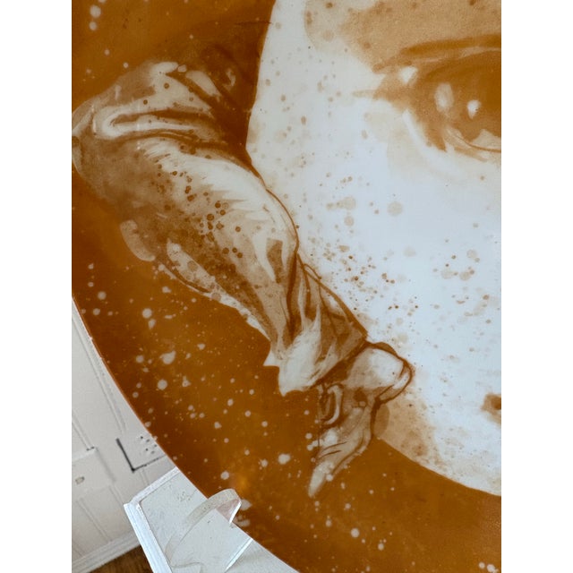 Limited Edition Marco Marchiori Art Deco Style Gold and White Charger For Sale In Boise - Image 6 of 9