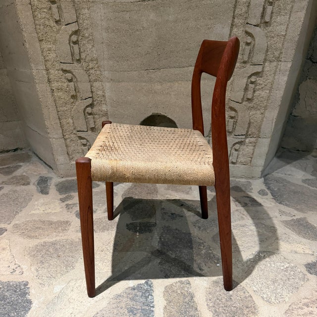 Niels Otto Møller Vintage Model 77 Teak Side Chair Niels Otto Møller Mid Century Danish Modern For Sale - Image 4 of 9