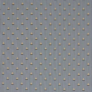 Schumacher Ludus Stripe Fabric in Black For Sale