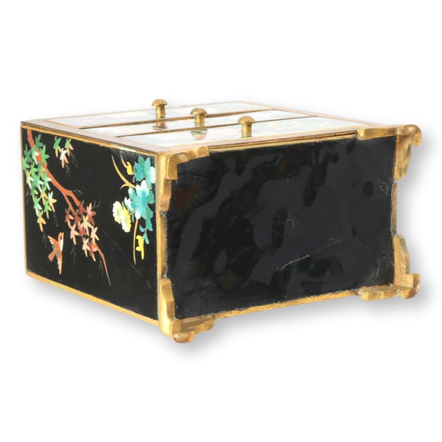 Japanese Kyoto Cloisonné Enamel Kodansu Cabinet For Sale - Image 4 of 8