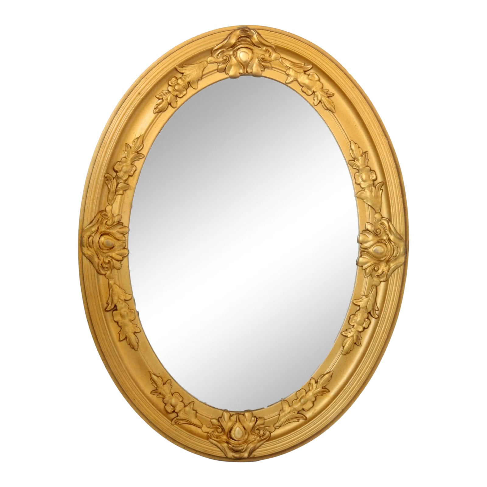 Vintage MidCentury Gold Oval Wall Mirror Chairish