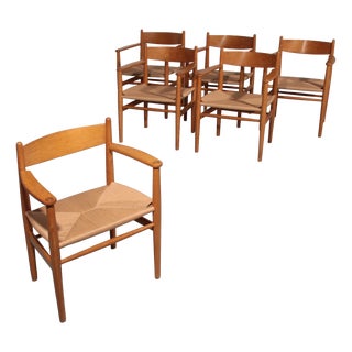 Dining Chairs in Oak with New Papercord by Hans J. Wegner for Carl Hansen, 1960, Set of 6 For Sale