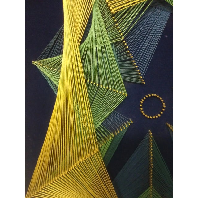 Textile Large 1960s Vintage Symmography Mid Century String Art Piece For Sale - Image 7 of 13