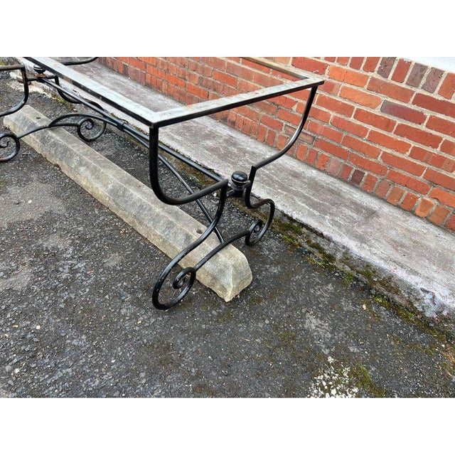 Vintage Country Style Wrought Iron Base Solid Wood Top Dining Table. Made in Italy For Sale - Image 11 of 12