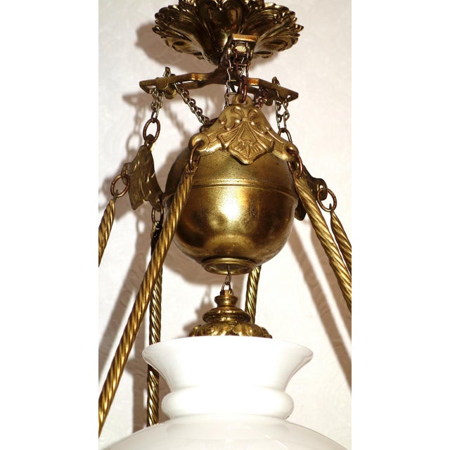 Antique French Brass Glass Bead Seven-Light Chandelier, 1920s For Sale - Image 4 of 12