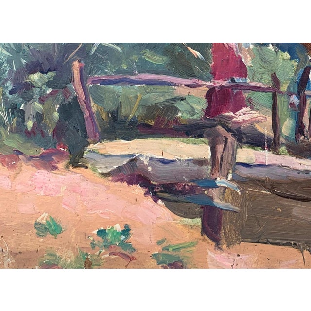 1960s Vintage Ukrainian Impressionist Oil Painting, Rural Landscape, 1960s 23-31 For Sale - Image 5 of 6