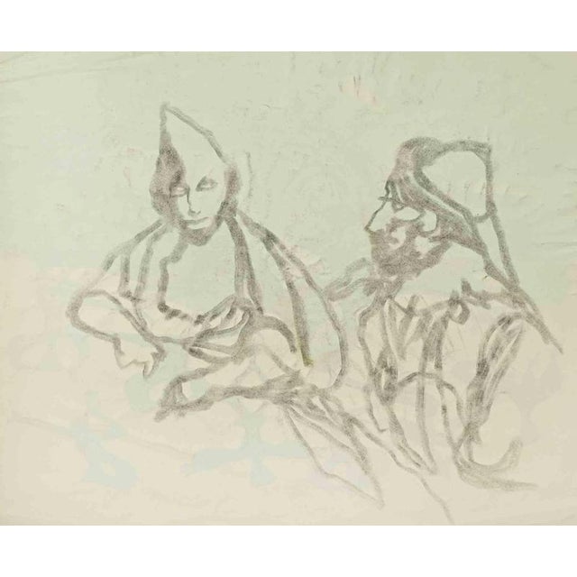 Watercolor on paper realized in the mid-20th Century. Hand signed lower right. A striking and imaginative work on paper by...