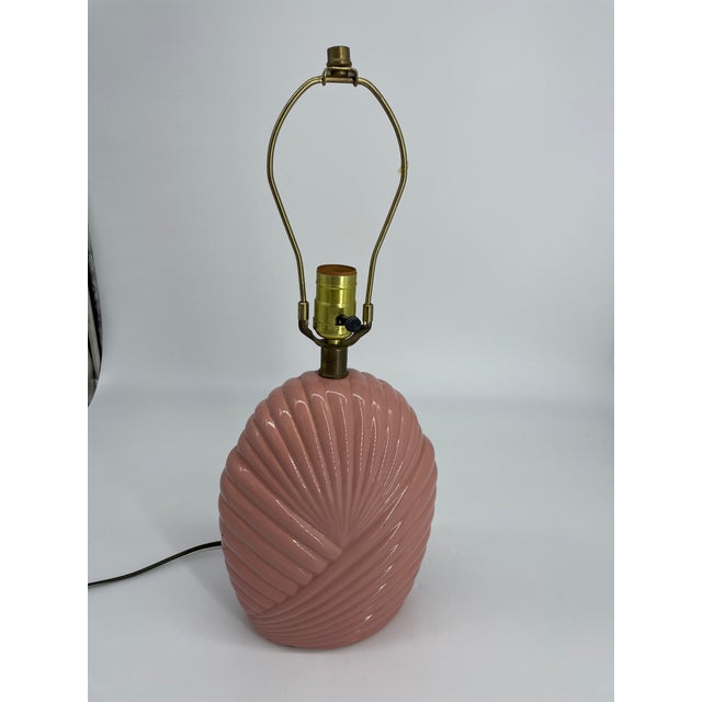 Art Deco Blush Pink Shell Ceramic Table Lamp Chairish