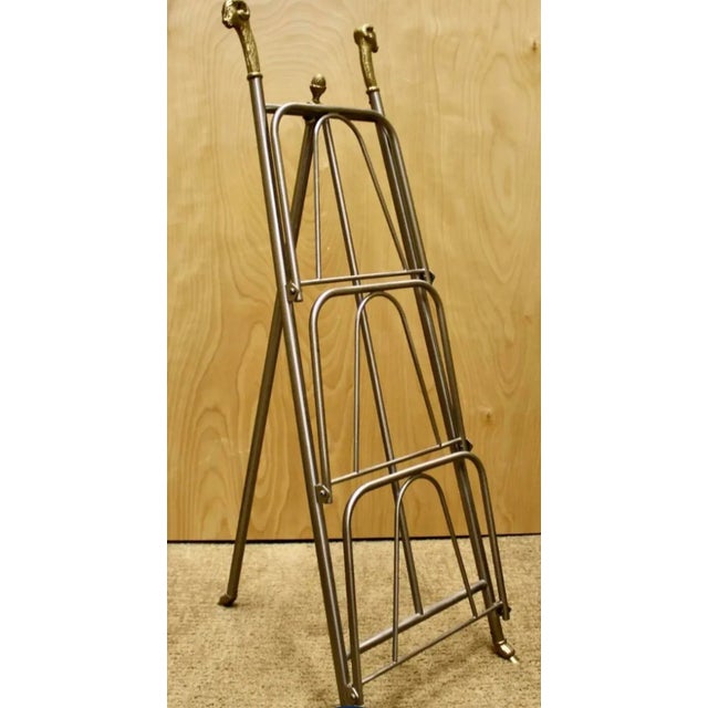 Mid 20th Century Mid-Century Modern Madison Jenson Style Folding Brass Magazine Rack For Sale - Image 5 of 5
