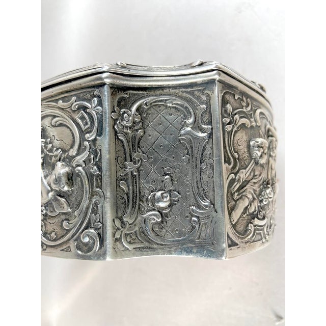 Silver Late 19thC European Hanau Rococo Silver Trinket Box - 1 Pc For Sale - Image 8 of 16