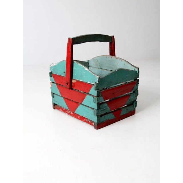 American Antique Wooden Basket For Sale - Image 3 of 9