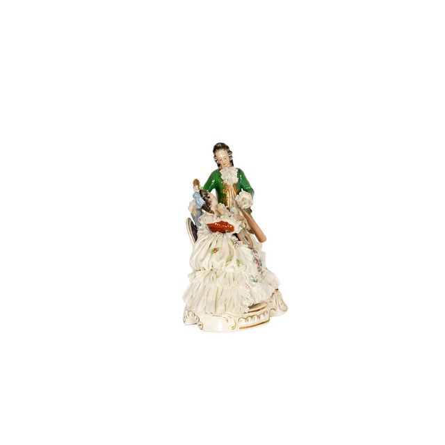 Porcelain Figure of Couple Playing Lute from Capodimonte, Early 20th Century For Sale - Image 4 of 9