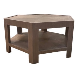 Thibaut Furniture Wrapped Hexagon Coffee Table For Sale