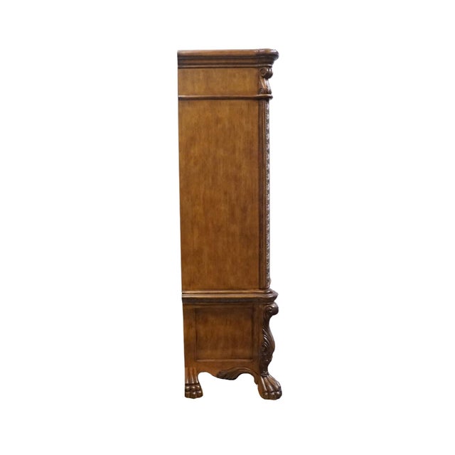 Aico Furniture Paradisio Collection Birch Contemporary Italian Provincial 52" Media / Clothing Storage Armoire - Amaretto Finish 24890-462 / 24890-473 For Sale - Image 12 of 14