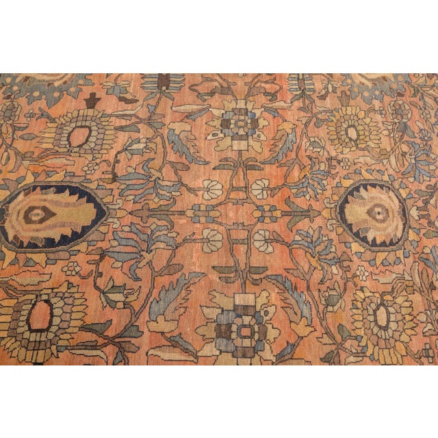Burnt Orange Antique Persian Malayer Rug 8'11'' X 11'5'' For Sale - Image 8 of 10