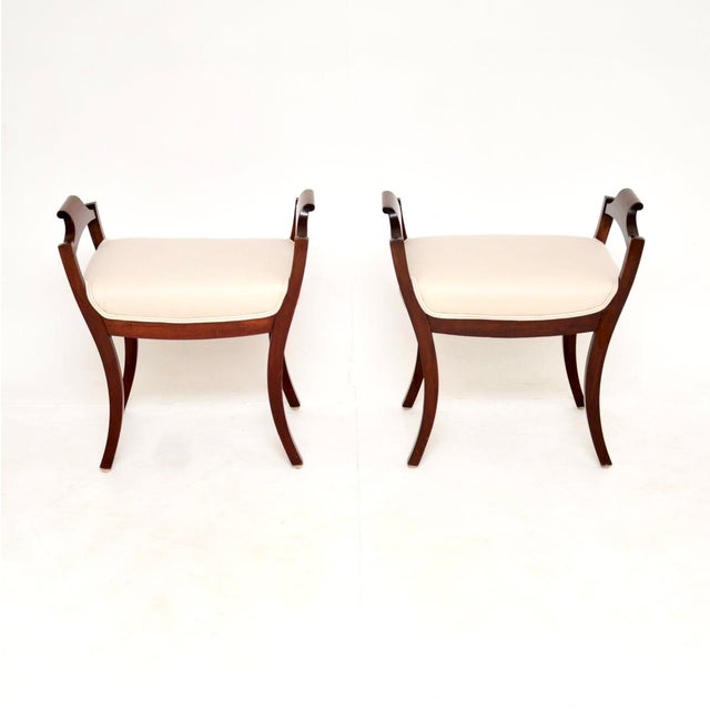 A wonderful pair of antique Swedish stools. They were recently imported from Sweden, they date from around the 1900-10...