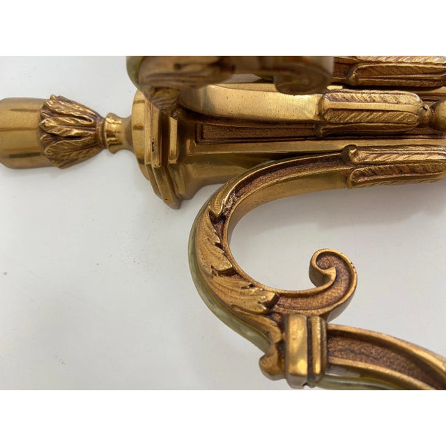 Louis the 16th Style 3 Arms Bronze Wall Lights by Lucien Gau - A Pair For Sale - Image 10 of 13