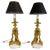 Large Gilt Bronze and Marble Table Lamps, Set of 2 For Sale