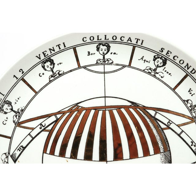 Piero Fornasetti Piero Fornasetti Astronomici Porcelain Plate, Armillary Sphere and Twelve Winds For Sale - Image 4 of 10
