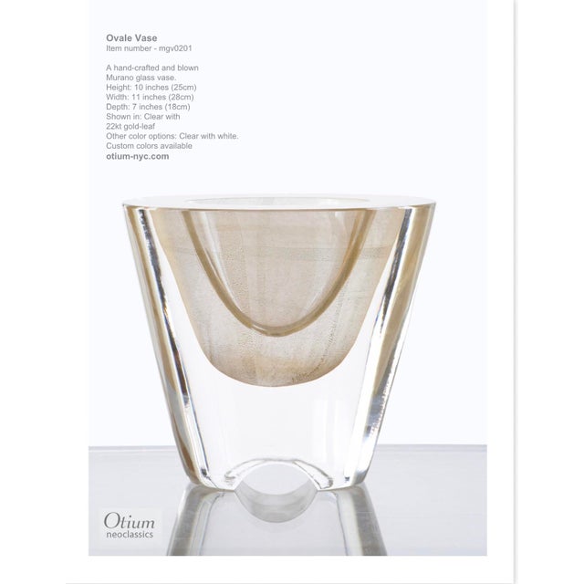 An extraordinary example of contemporary Italian glass artistry, this Thomas Fuchs OTIUM Ovale Gold Vase combines...
