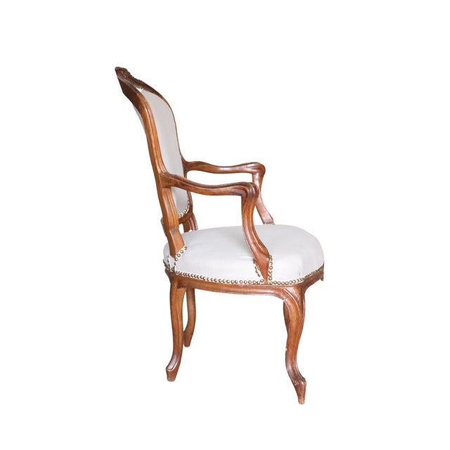 French 1700s Louis XVI Armchair For Sale - Image 3 of 6