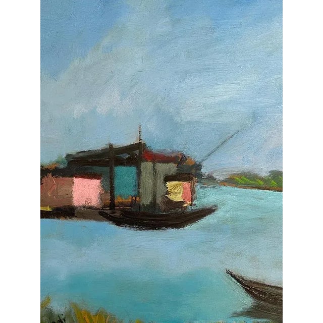 D'Accardi, River Landscape, Oil on Panel, Framed For Sale - Image 3 of 7