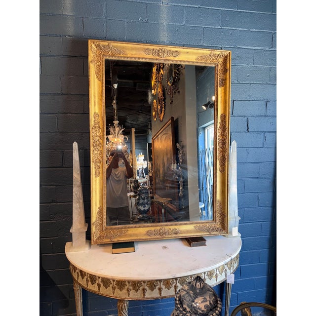 19th Century French Napoleon III giltwood mirror. Featuring beautiful scrolling foliage. Simply beautiful! Circa 1870 57h...