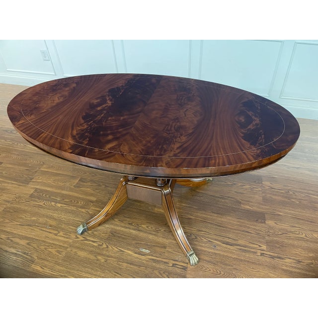 Brown Oval Mahogany Breakfast/Dining Table by Leighton Hall. Made-To-Order For Sale - Image 8 of 11