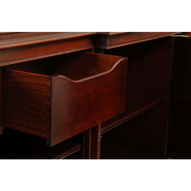Charak Georgian Style Mahogany Hand Crafted Breakfront For Sale In Philadelphia - Image 6 of 14