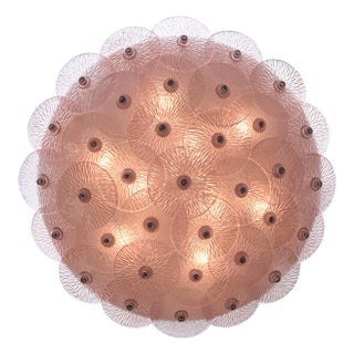 Pink Venetian Glass Flush Mount by Carlo Nason, Murano, Italy For Sale