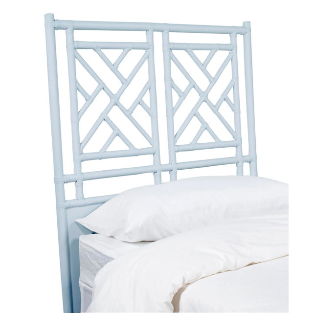This headboard features classic Rattan design in a geometric pattern. Constructed of solid rattan and hand bound with...