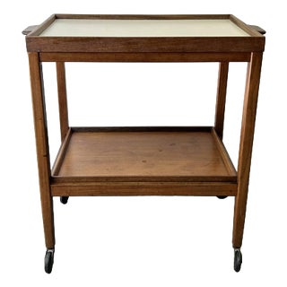 Mid Century Vintage Teak Drinks Trolley Bar Cart with Removable Trays, 1960s For Sale