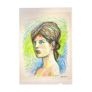 Leo Guide, Portrait, 1970, Original Drawing