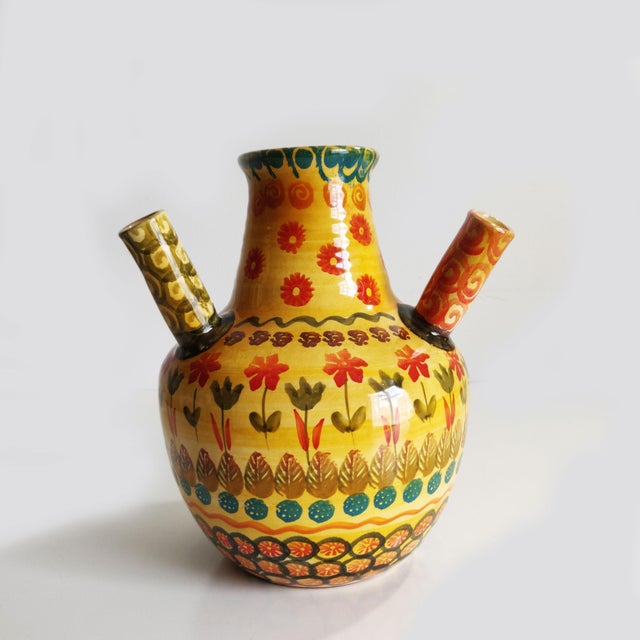 Italian Vintage Italica Ars Italian Pottery Vase For Sale - Image 3 of 9