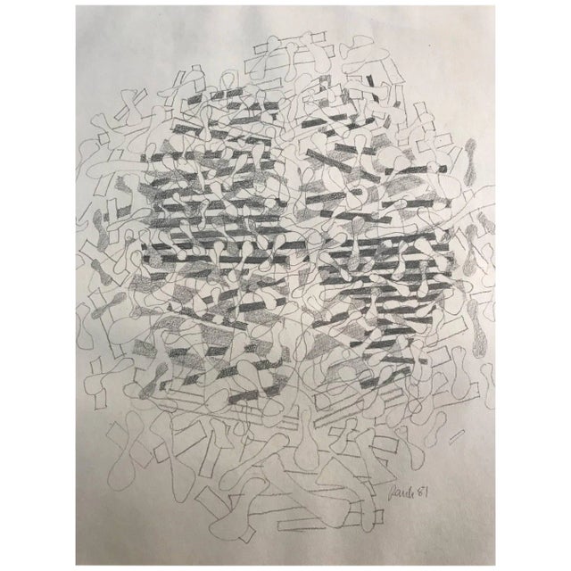 Fritz Rauh Drawing, Dated 1981 For Sale