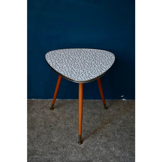 Vintage Formica Tripod Cocktail Table with Compass Legs, 1960s For Sale - Image 3 of 11