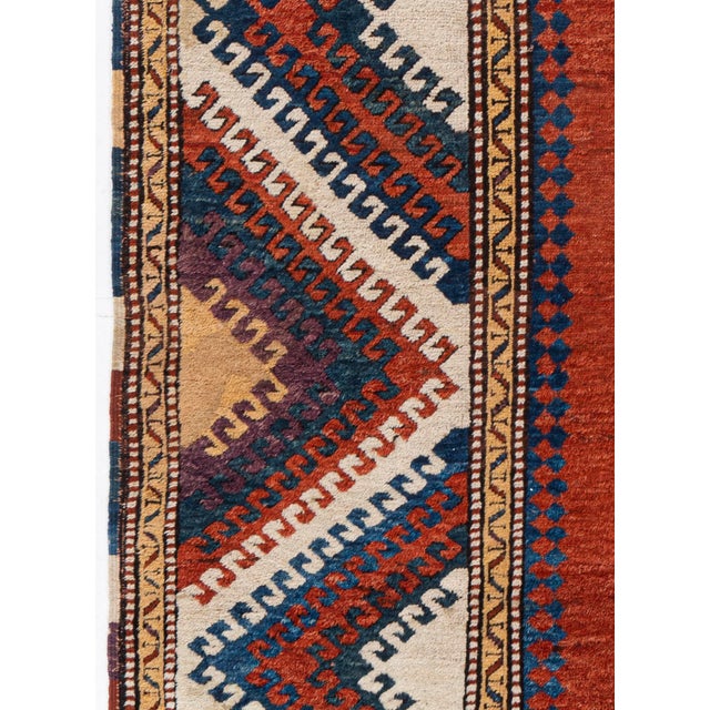 Textile Antique Circa 1900 Red Caucasian Kazak Hand Knotted Rug 5'5 X 6'9 For Sale - Image 7 of 9