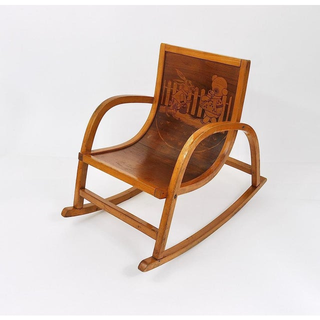 German Bauhaus Children's Rocking Chair in Bentwood, 1950s For Sale - Image 4 of 18