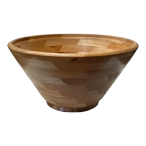 2000s American Woodcraft Large Turned Wood Bowl, by Larry Karlen