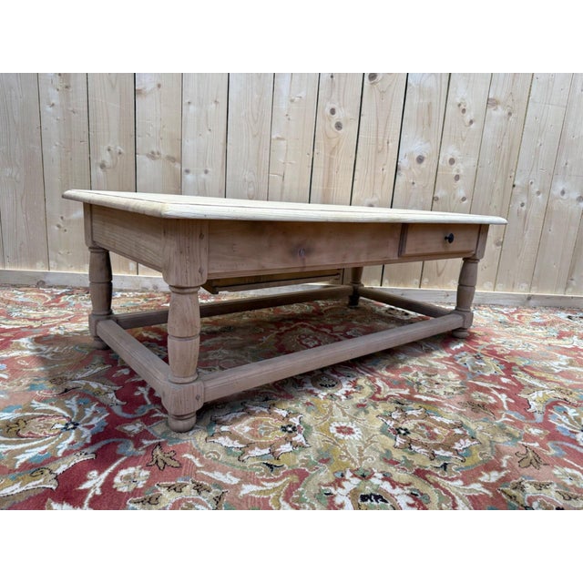 Louis XIII Style Cherrywood Coffee Table with Parquet Top, 1980s For Sale - Image 6 of 8