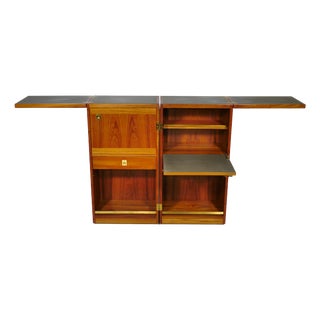 Mid-Century Folding Teak Bar Cabinet by Reno Wahl Iversen for Skovby, 1960s For Sale