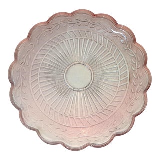 1930s Anchor Hocking Pink Glass Dessert Plate For Sale