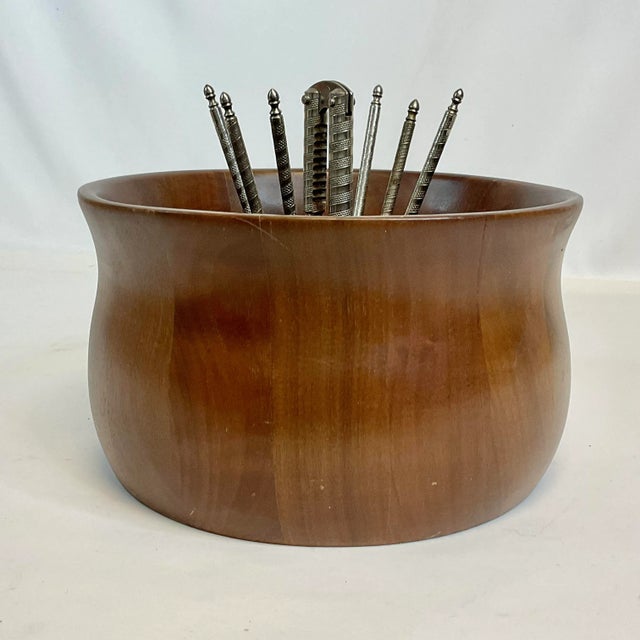 Offering a very deep Nut Bowl Set crafted from Missouri Walnut. This is a vintage piece from the 1970s and features a...