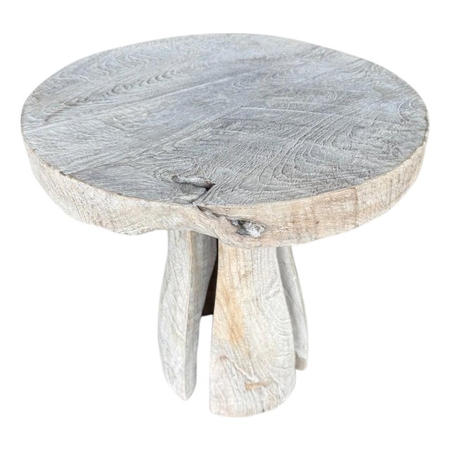 Andrianna Shamaris St. Barts Teak Wood Side Table For Sale