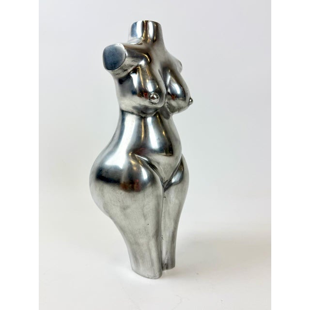 Mid-Century Modern Aluminum Female Torso Sculpture, 1950s, Aluminum For Sale - Image 3 of 15