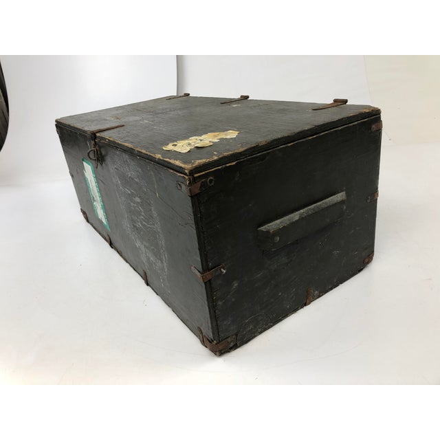 Vintage Industrial Wood Military Foot Locker With Tray Chairish